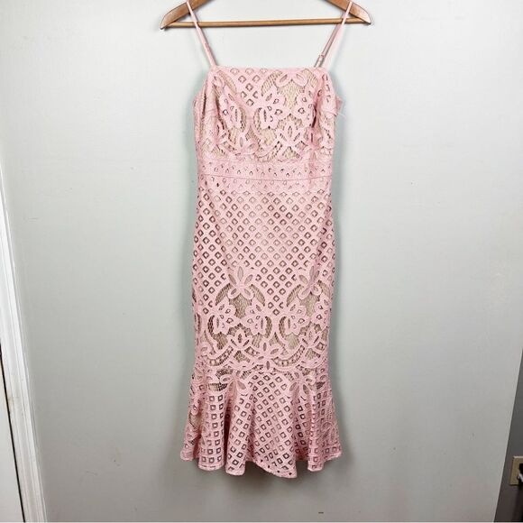 Lulu’s Unlimited Love Dusty Pink Lace Trumpet Midi Dress - Picture 2 of 10